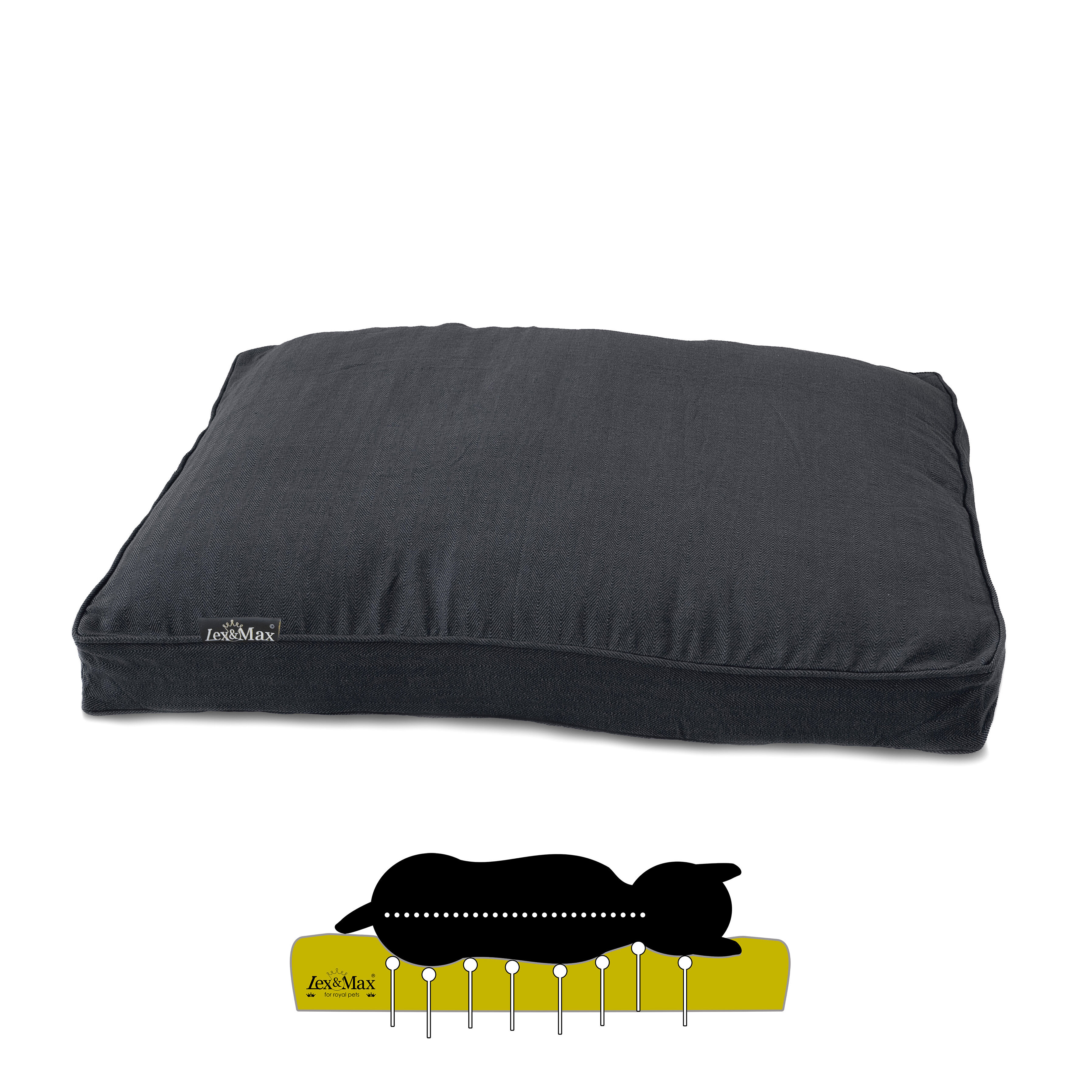 Lex & Max Maxima - Orthopedisch Benchkussen - Grijs - 65x90x16 cm - M Lex & Max Maxima - Orthopedisch Benchkussen - Grijs - 65x90x16 cm - M