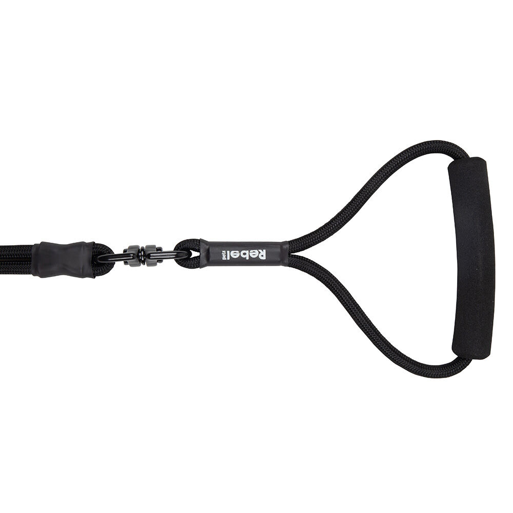 Rebel Petz - Anti-knoop Dubbele Hondenriem - Zwart - 8 mm - S