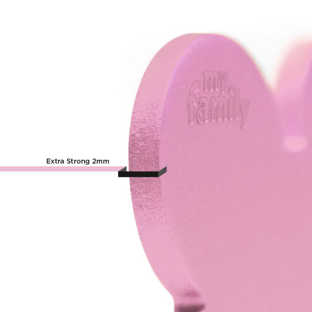 My Family Hart - Hondenpenning - 1.00 cm - roze - 1.00 cm - S - 2.80 cm