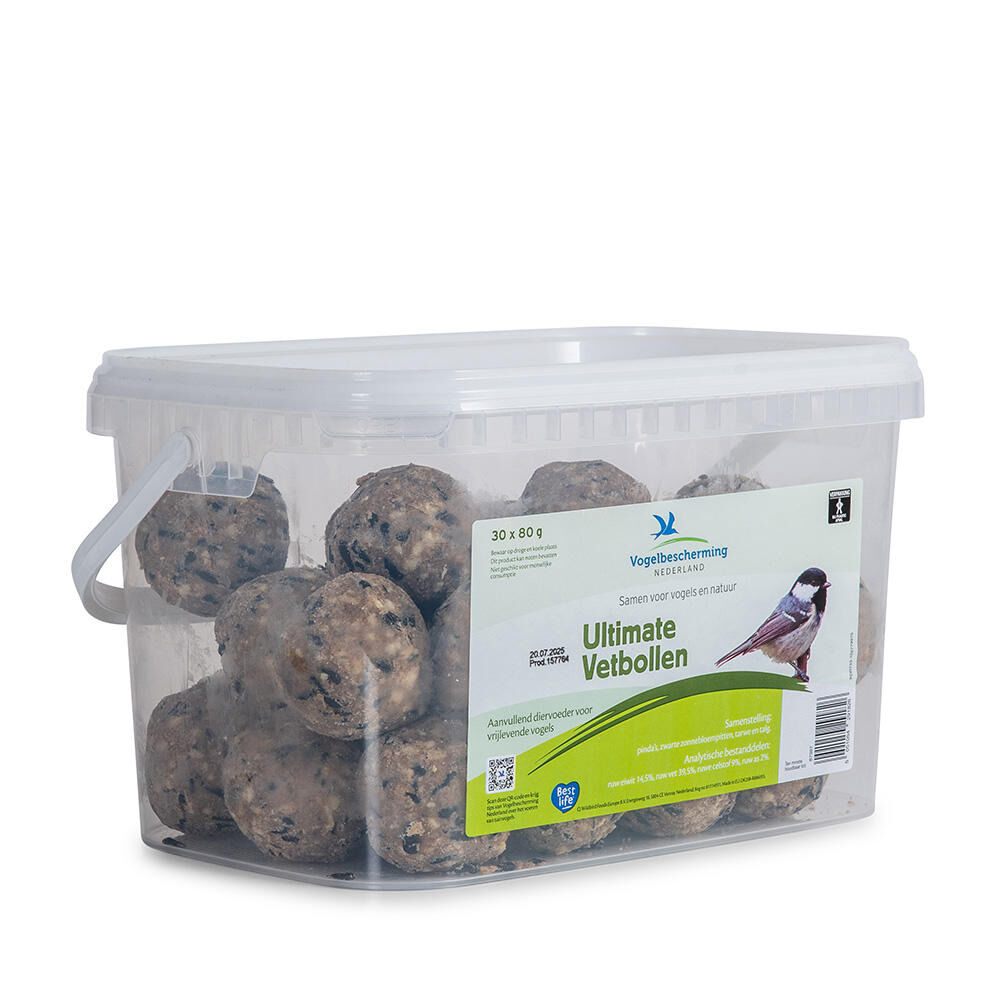 Vogelbescherming Ultimate Vetbollen - Zonder netjes - in Emmer - Tuinvogelvoer - 16.90 cm - 19.40 cm - Ultimate - 28.60 cm