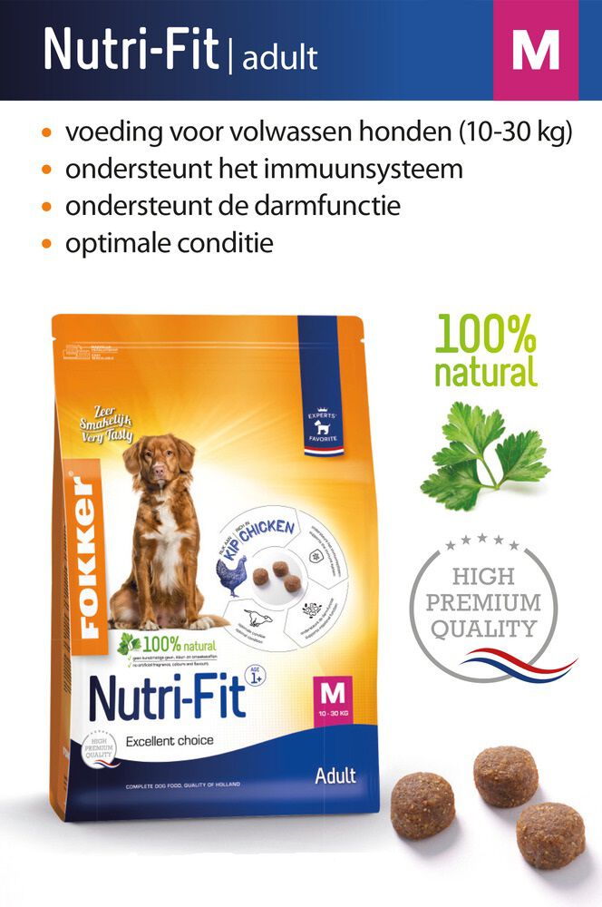 Fokker Nutri-Fit M - Hondenvoer - 13.00 - kip, rijst