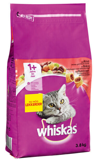 Whiskas 1+ Adult Droge Brokjes - Kattenvoer - Kip - 7 kg