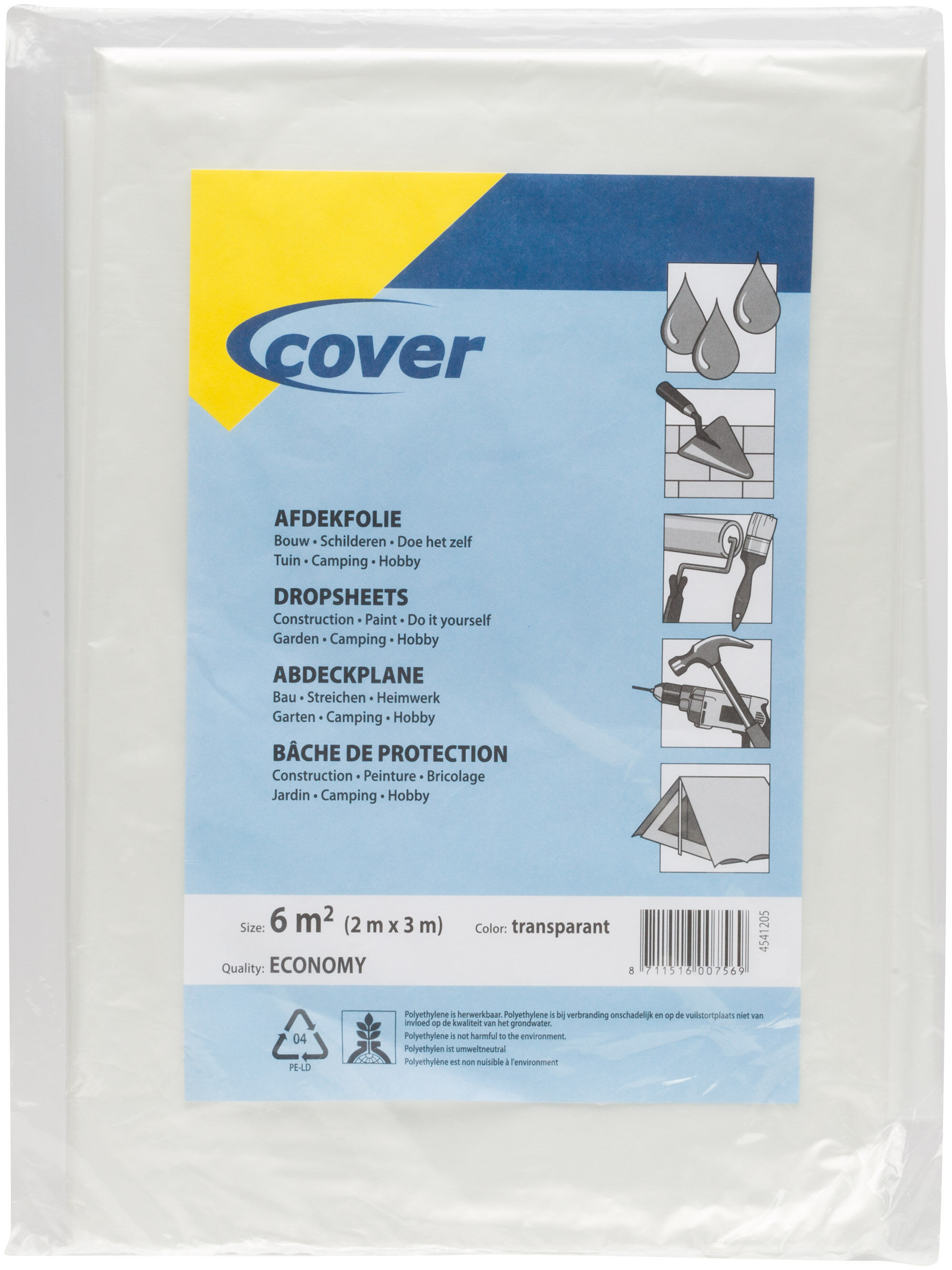 Cover 40 mu Transparant - Afdekfolie - Transparant - 30x25x1.6 cm Cover 40 mu Transparant - Afdekfolie - Transparant - 30x25x1.6 cm