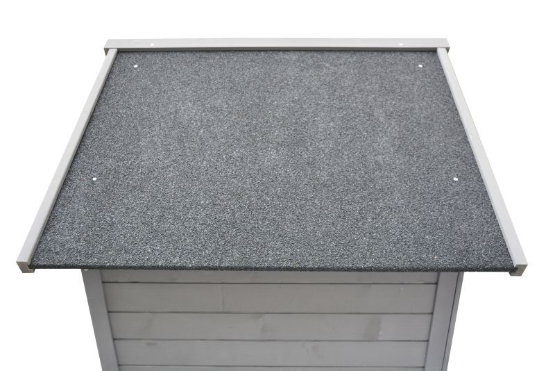 Konijnenhok Dallas - White wash/Grijs - 112.5x13086 cm