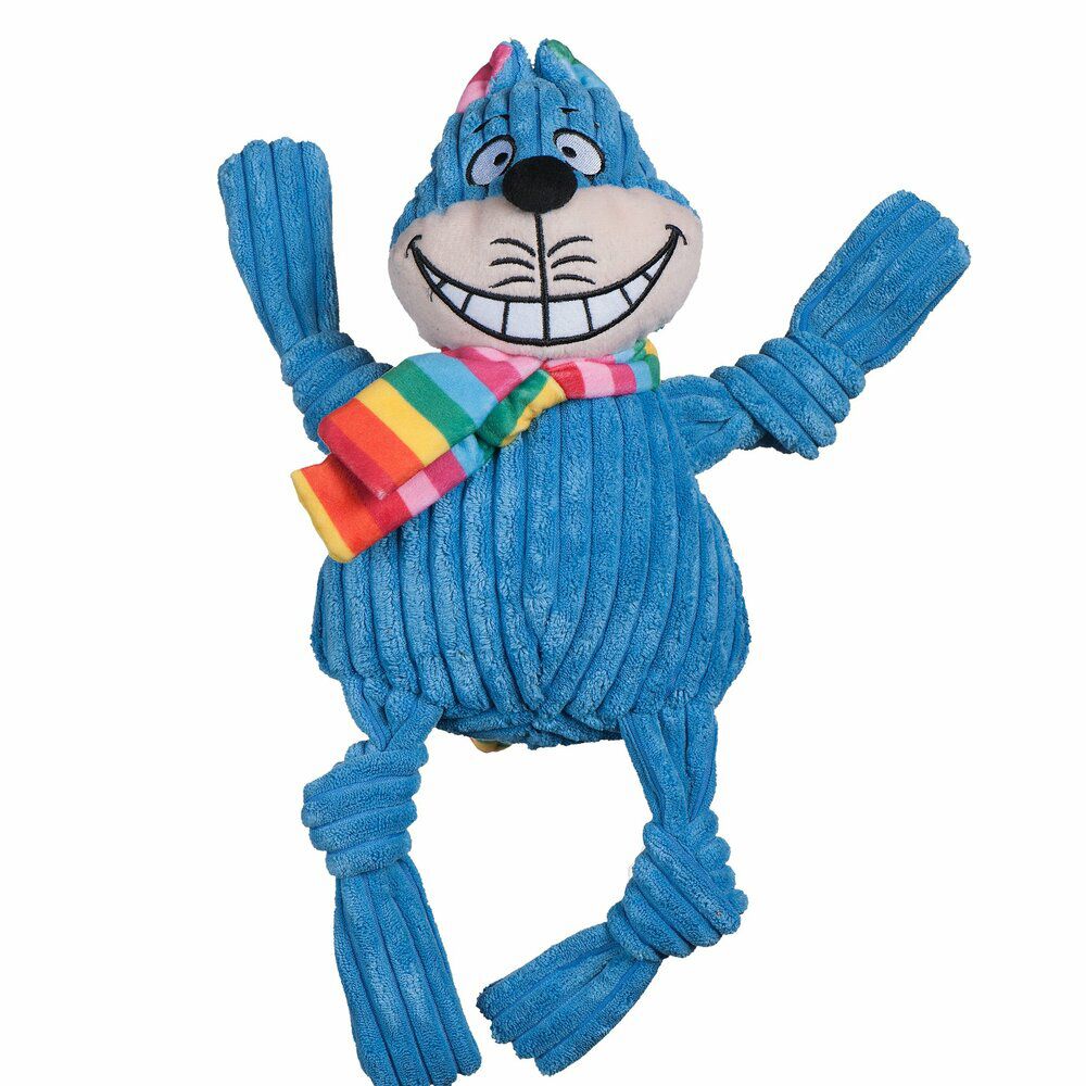 Huggle Hounds Kat - Knuffel - Hondenspeelgoed - 15.00 cm - blauw - 20.00 cm - XL - 20.00 cm