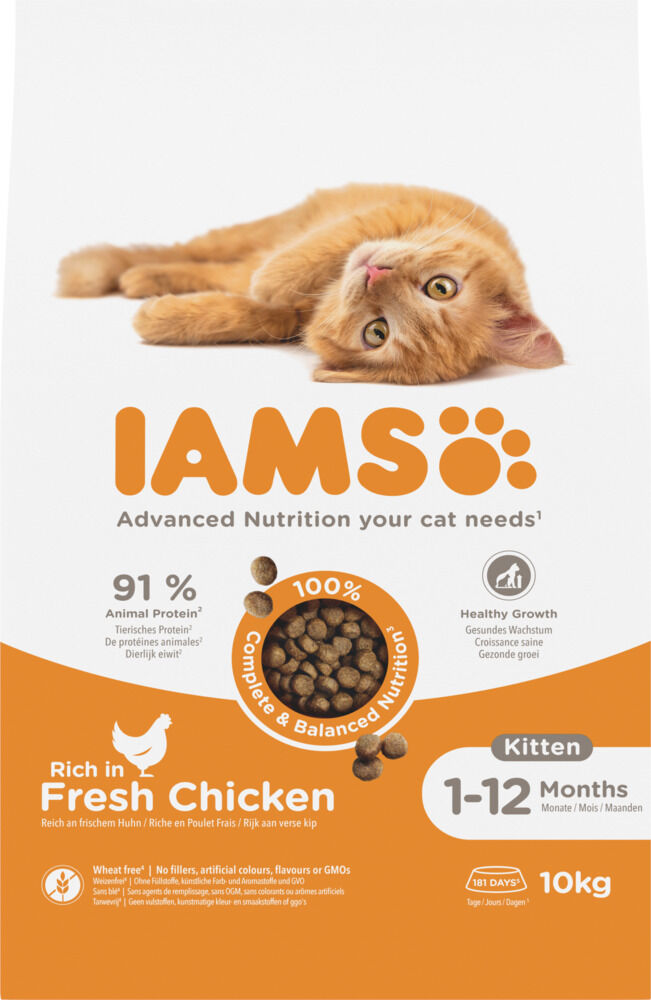 IAMS Kitten & Junior - Kattenvoer - 10 - kalkoen, kip