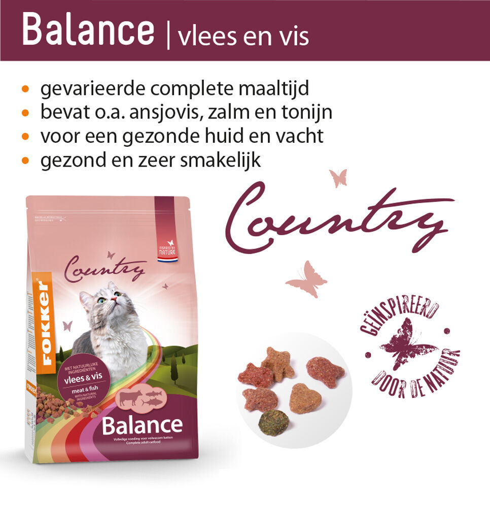 Fokker Country Balance - Kattenvoer - Rund - Vis - 10 kg