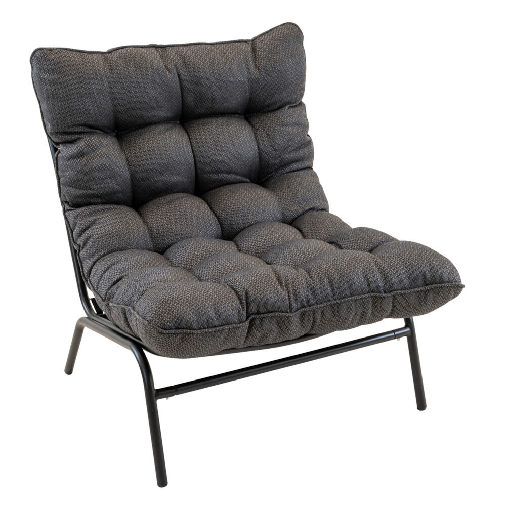 Lesli Living Zenzi - Relaxstoel - 1.00 cm - Grijs - 78.00 cm - 70.00 cm
