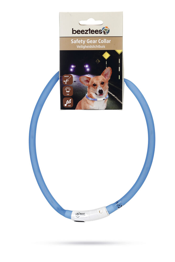 Beeztees Dogini USB - Lichtgevende Halsband  - Hond - 28.00 cm - blauw - 10 mm - 20.00 cm - 70.00 cm