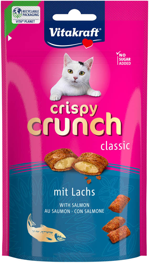 Vitakraft Crispy Crunch - Kattensnack - Zalm - 60 gram