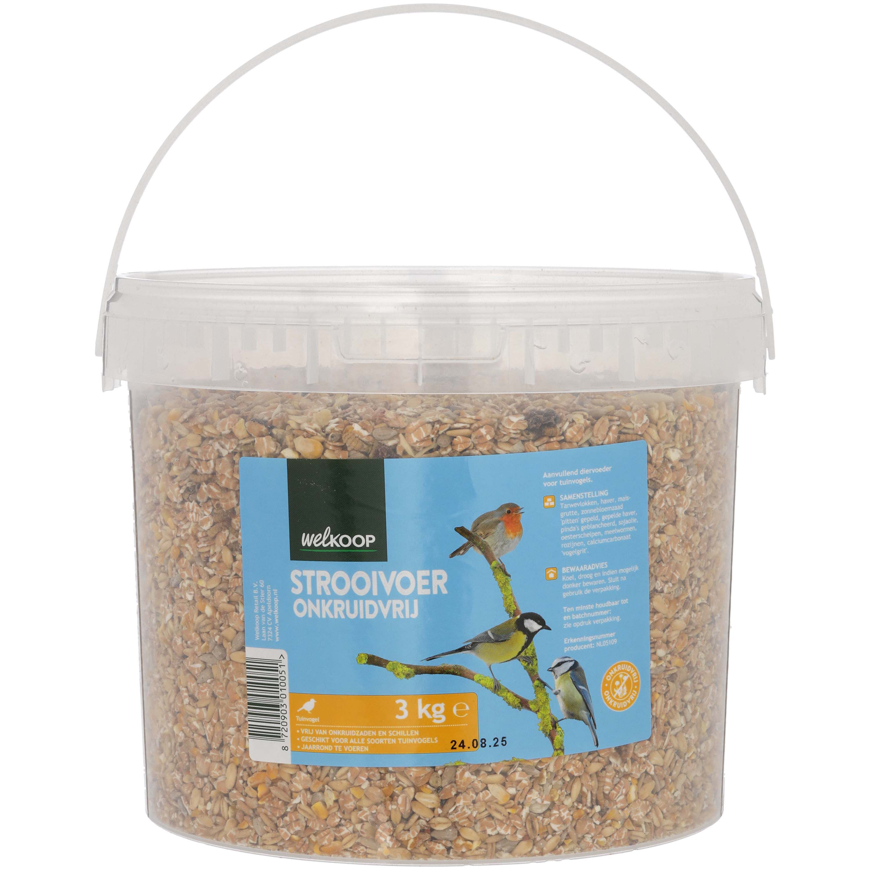 Welkoop - Strooivoer - Onkruidvrij - in emmer - Tuinvogelvoer - 3 - Onkruidvrij