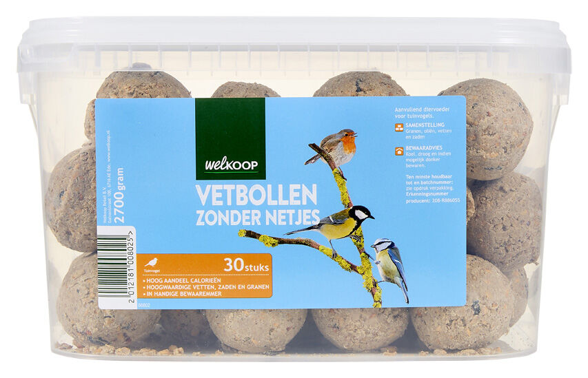 Welkoop Vetbollen zonder netje in emmer - Tuinvogelvoer - original