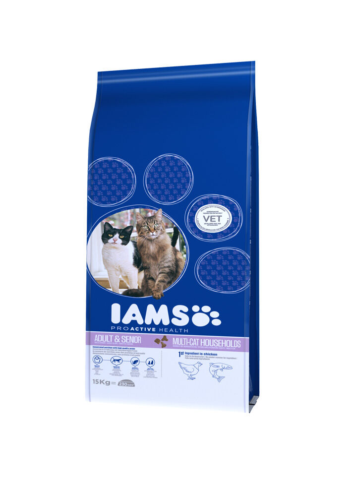 IAMS Adult Multi-Cat - Kattenvoer - Kip - Kalkoen - 15 kg