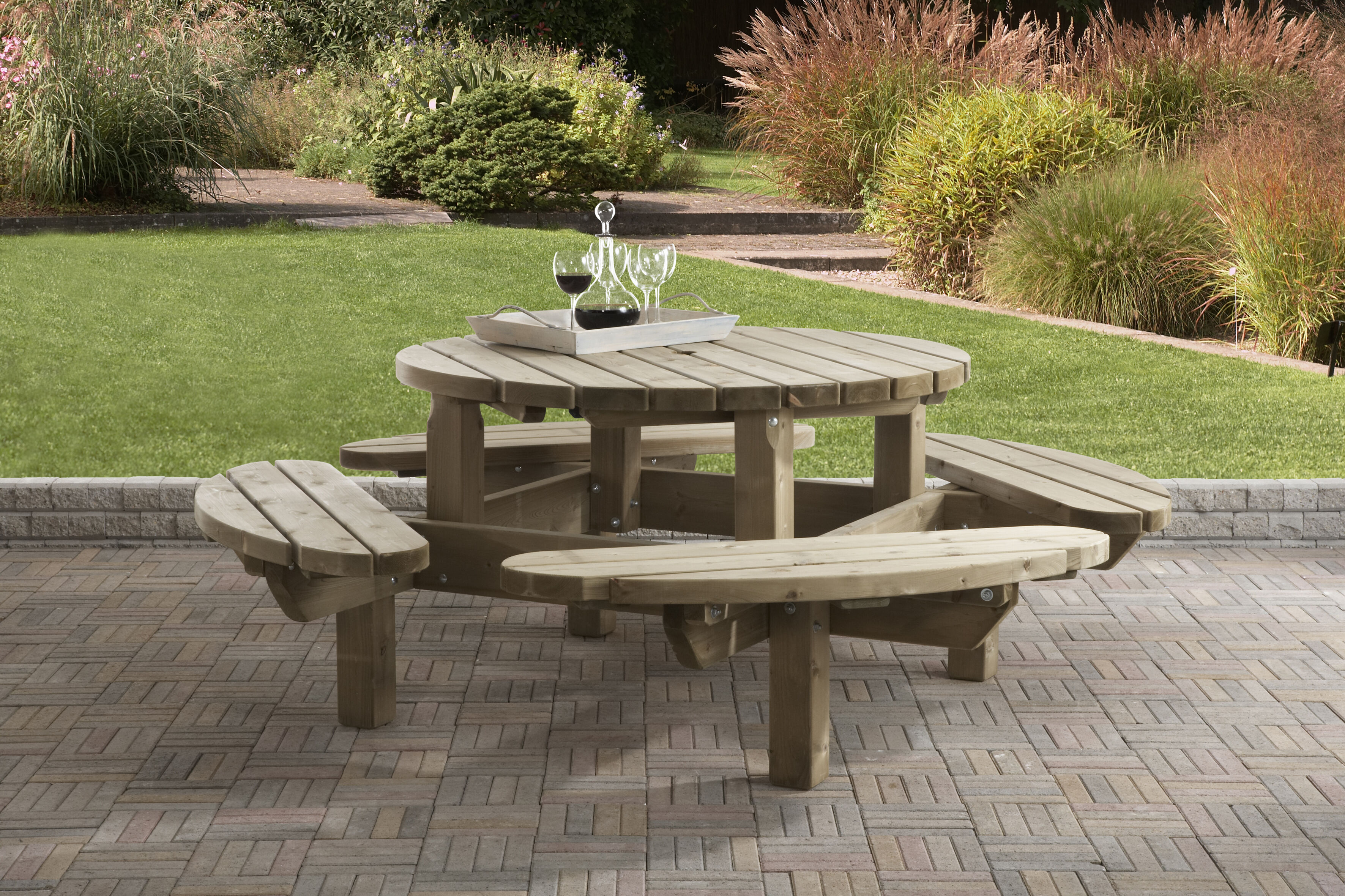 Talen Rond  - Picknicktafel - 1x1x76 cm