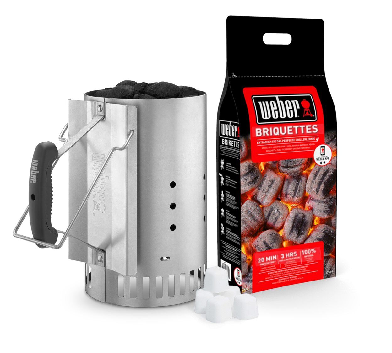 Weber Briketten Starters Accessoires voor Houtskoolbarbecues - BBQ brandstoffen Weber Briketten Starters Accessoires voor Houtskoolbarbecues - BBQ brandstoffen