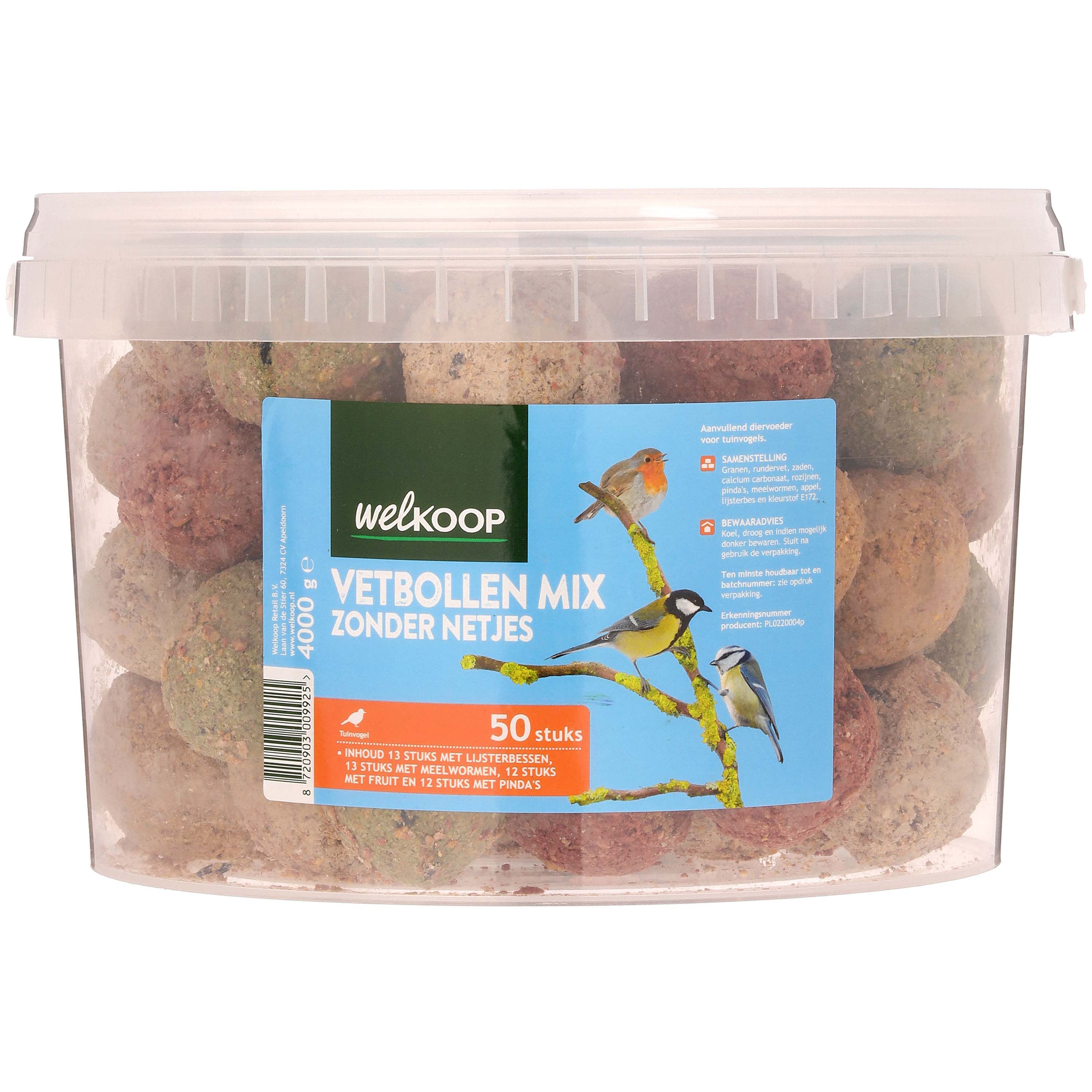 Welkoop Vetbollen Mix emmer - Tuinvogelvoer