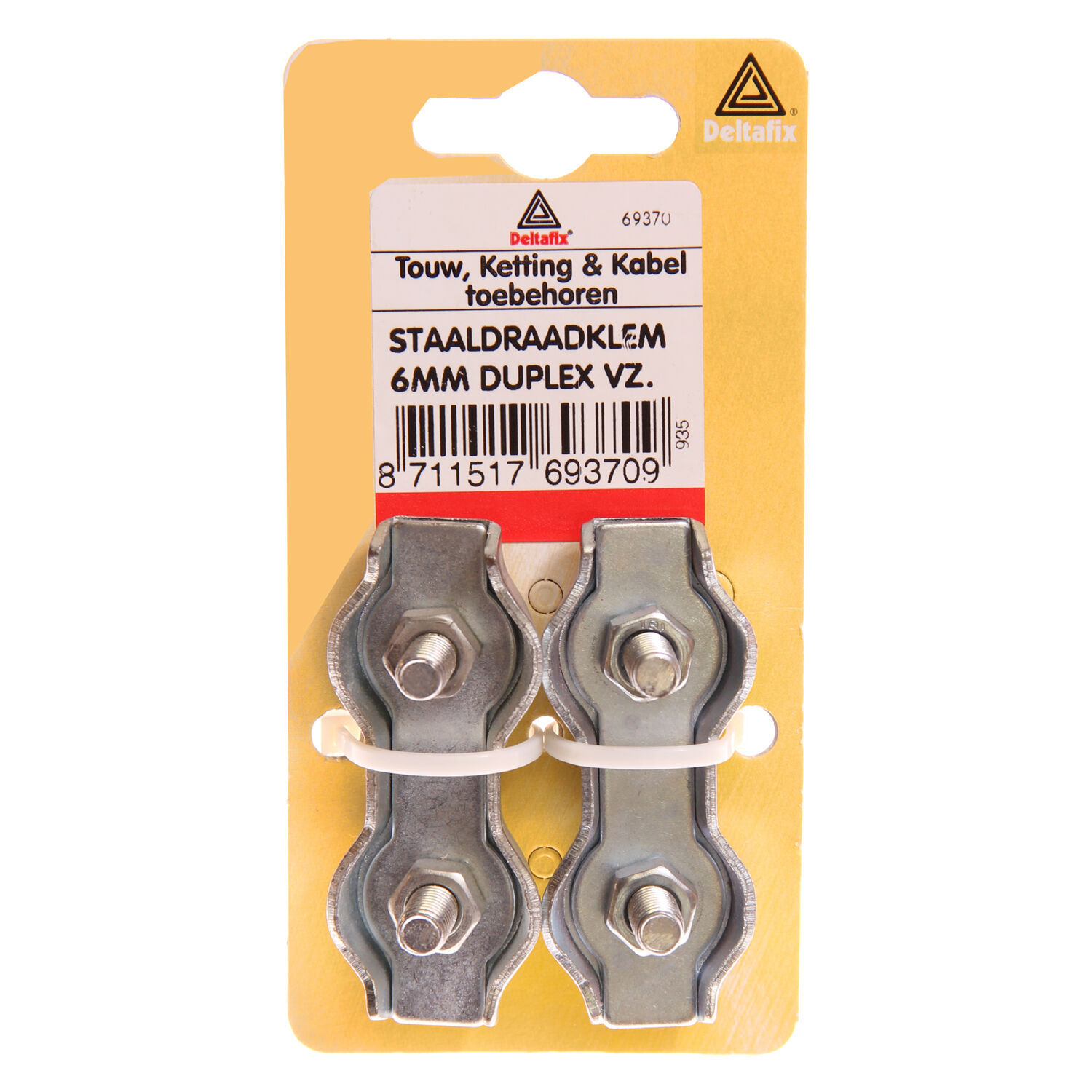Deltafix 6 mm duplex - Staaldraadklem