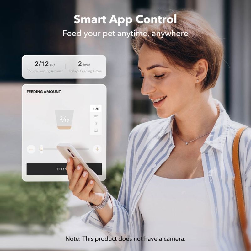 PETLIBRO Granary Duo met wifi - Automatische voerbak - Zwart - 19x34x19 cm