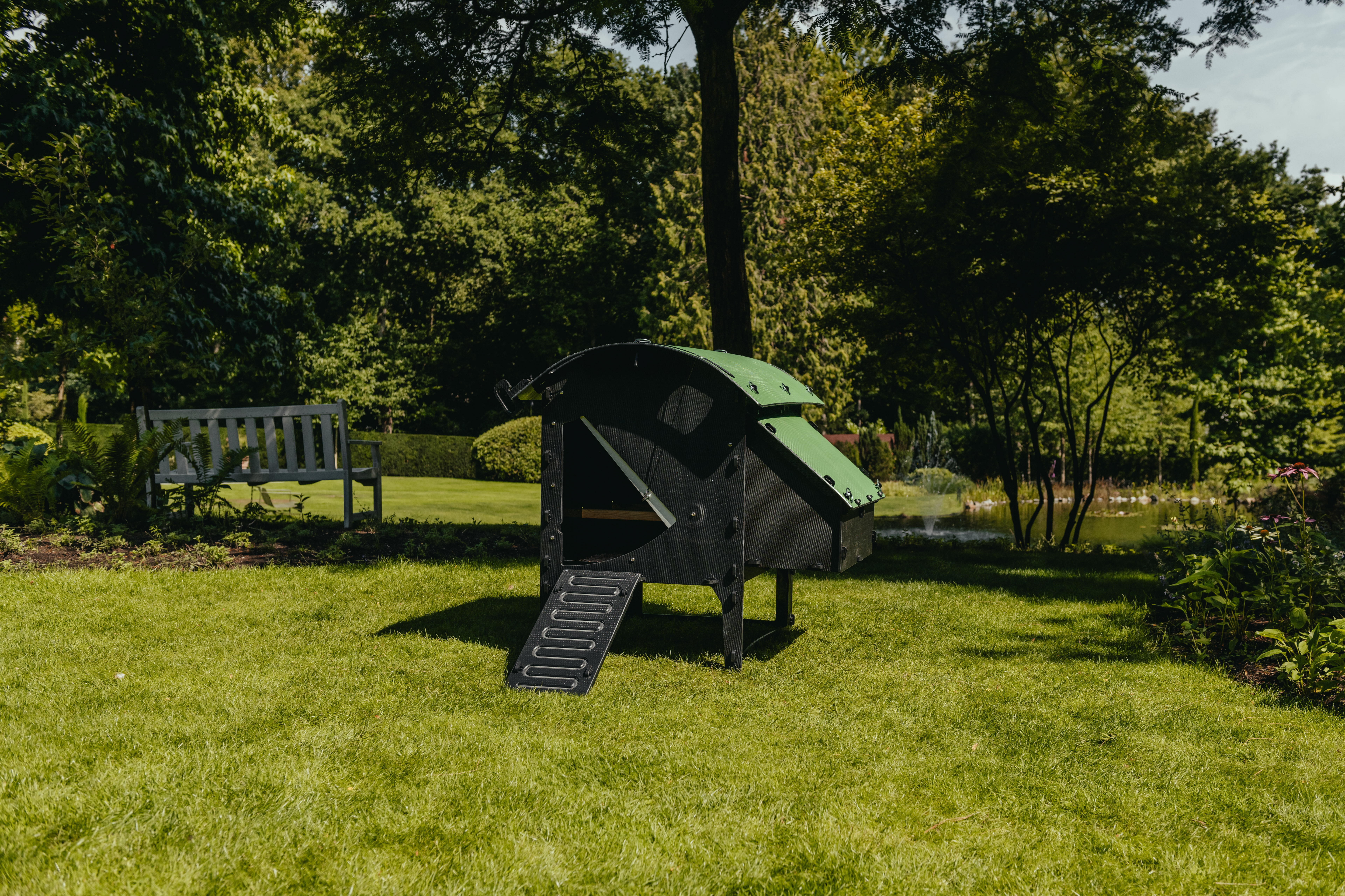 Nestera Lodge - Kippenhok - 4 tot 6 kippen - 99.50 cm - Zwart/Groen - 59.00 cm - M - 80.00 cm
