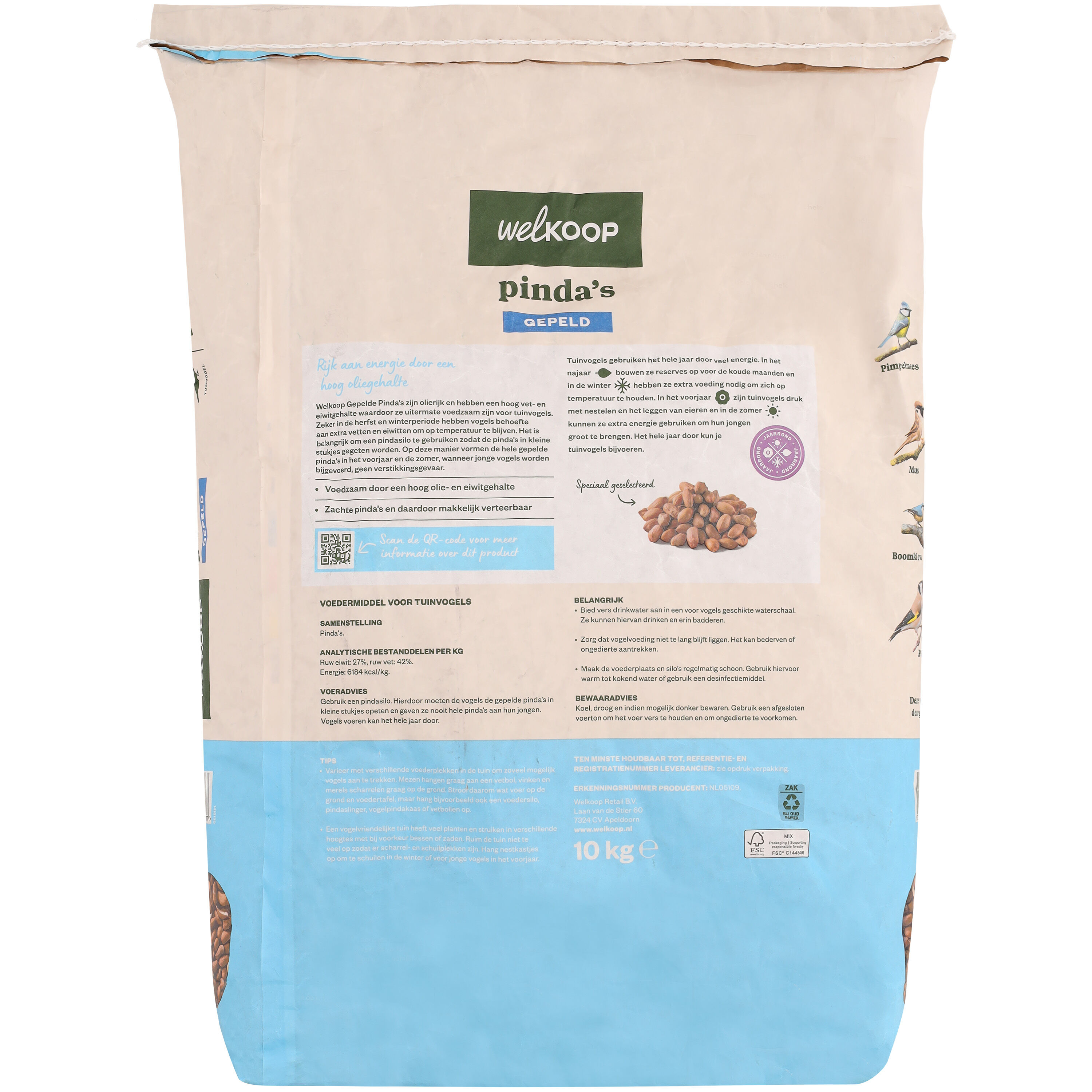 Welkoop Gepelde Pinda's - Tuinvogelvoer - 10 - Gepelde pinda