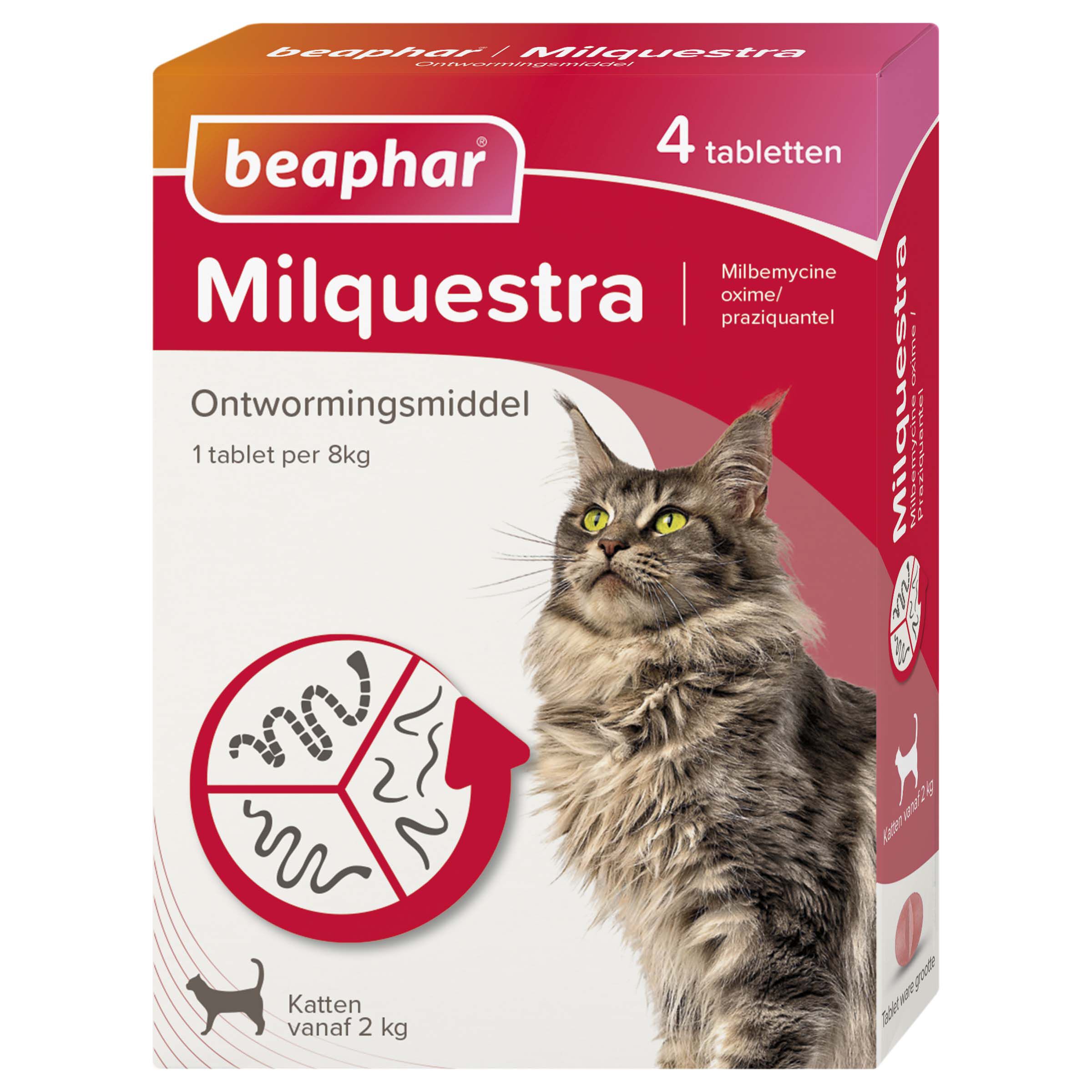 Beaphar Milquestra Tabletten - Ontwormen Kat Beaphar Milquestra Tabletten - Ontwormen Kat