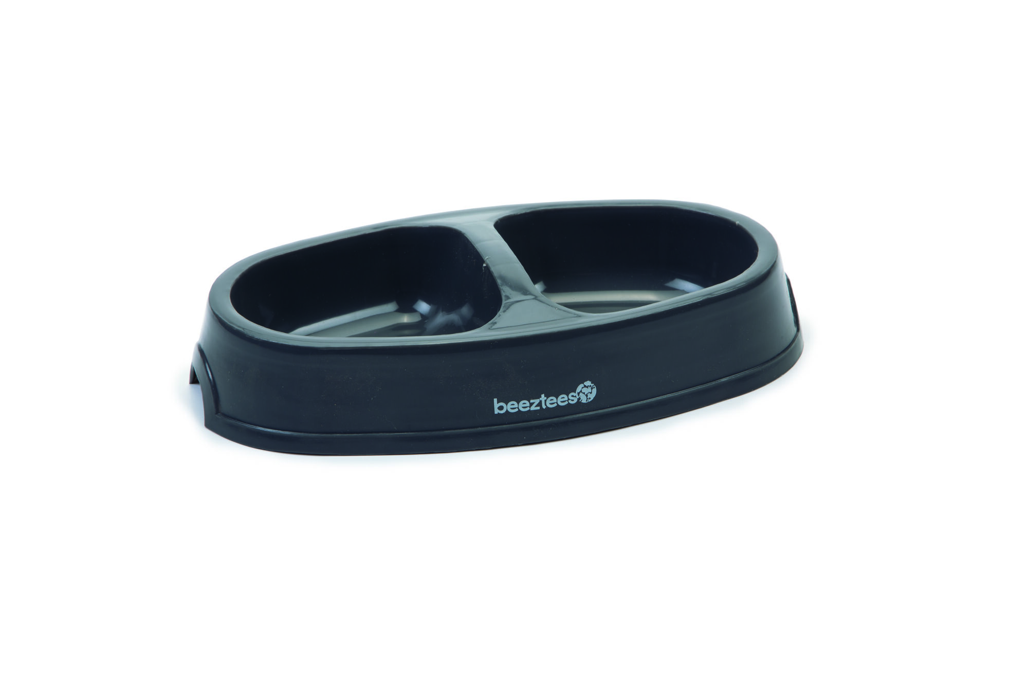 Beeztees dubbel - voerbak - 4.50 cm - Antraciet - 22.50 cm - 12.80 cm