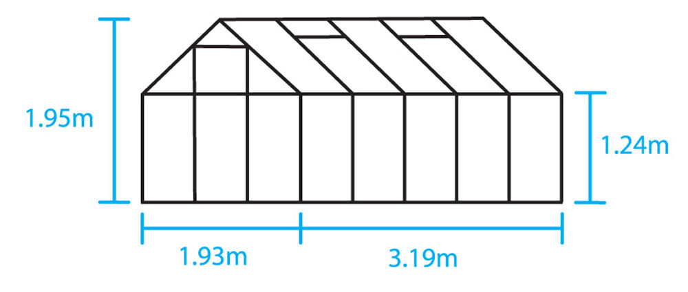 Halls Popular 106 - Tuinkas - 195.00 cm - Zilver - Veiligheidsglas - 193.00 cm - 319.00 cm