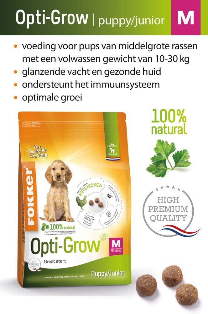 Fokker Opti-Grow M - Hondenvoer - 13.00 - kip, rijst