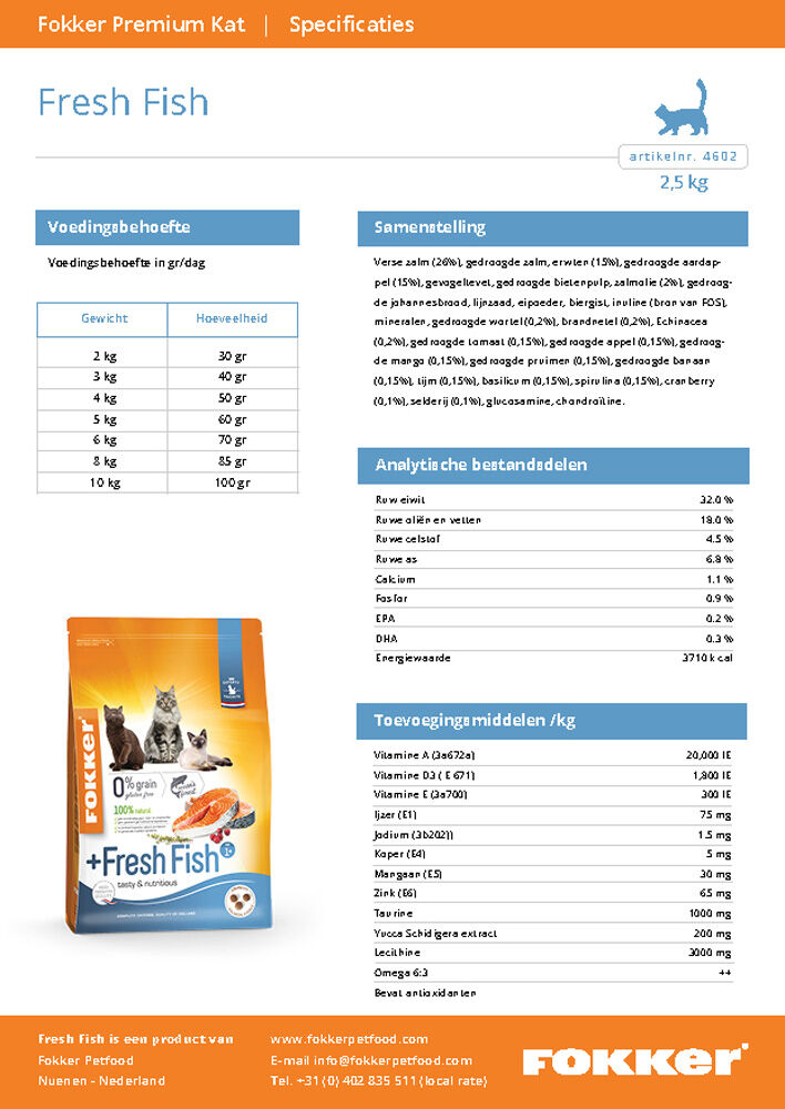 Fokker Fresh Fish - Kattenvoer - 7.00 - zalm