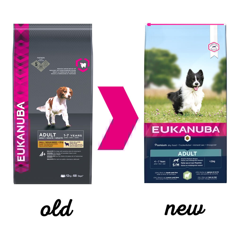 Eukanuba Dog Adult Small & Medium Breed -  Hondenvoer - 12 - gevogelte, lam, rijst