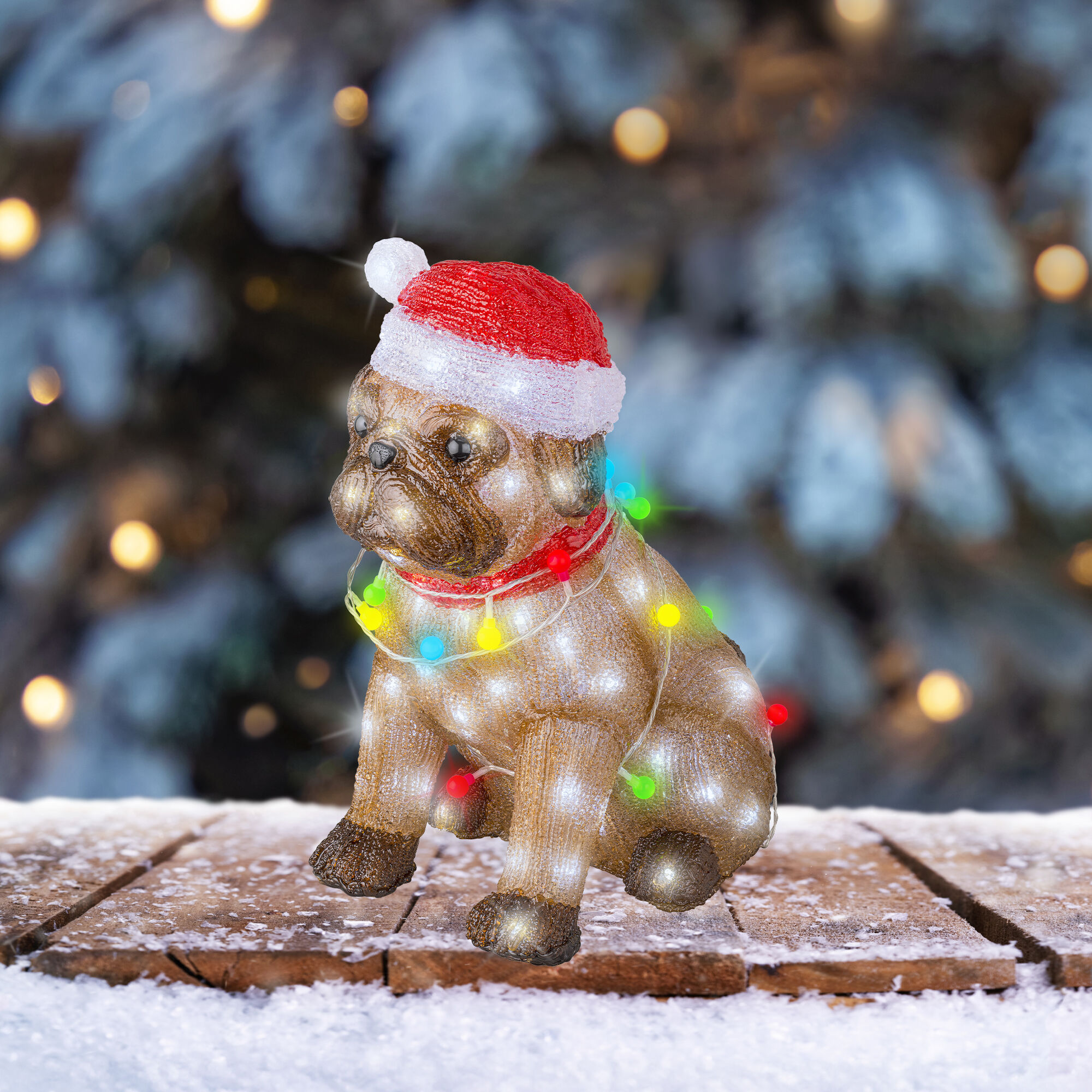 Lumineo Hond - LED figuur - Wit - 42x24x30 cm