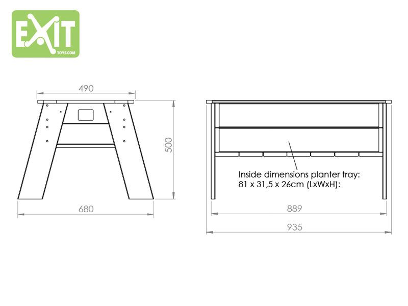 EXIT Aksent - Kweektafel - Bruin - L - Bruin - L