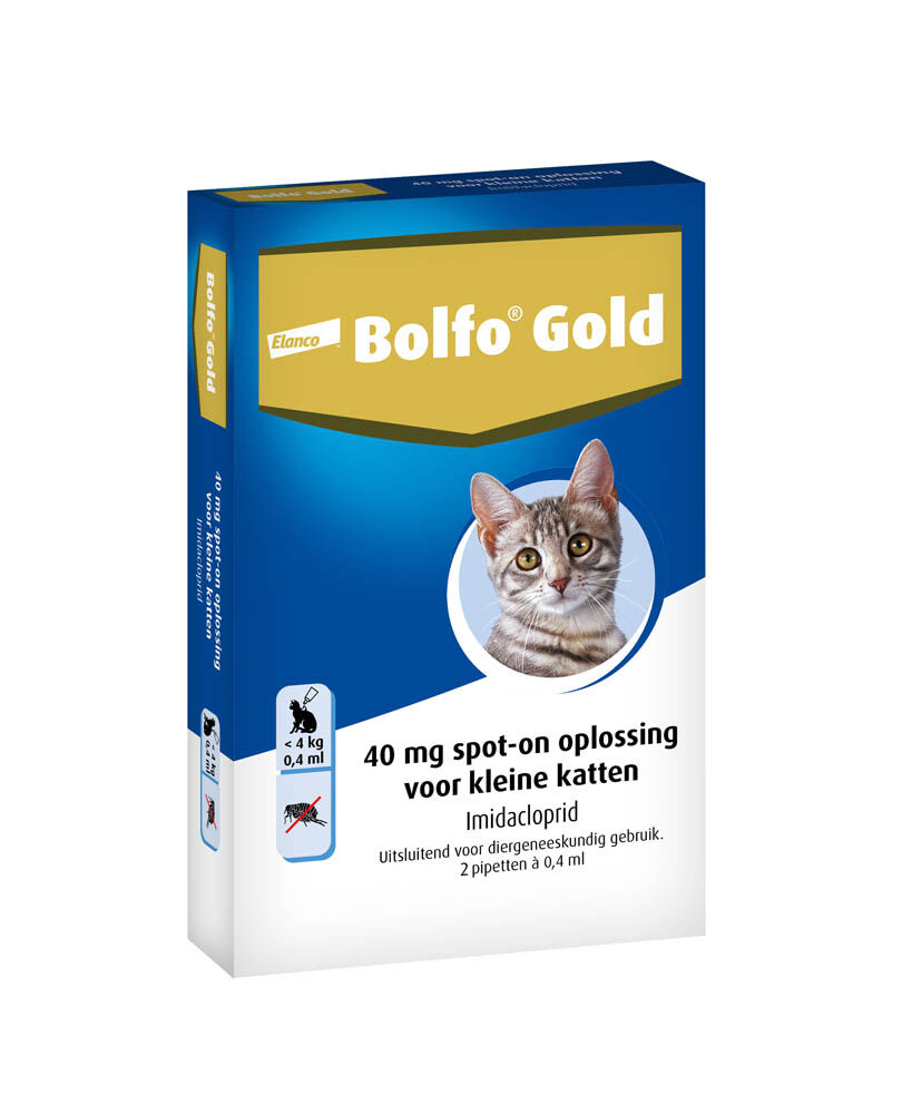 Bolfo Gold Kat 40 [lt] 4kg - Vlooienmiddel - Klein