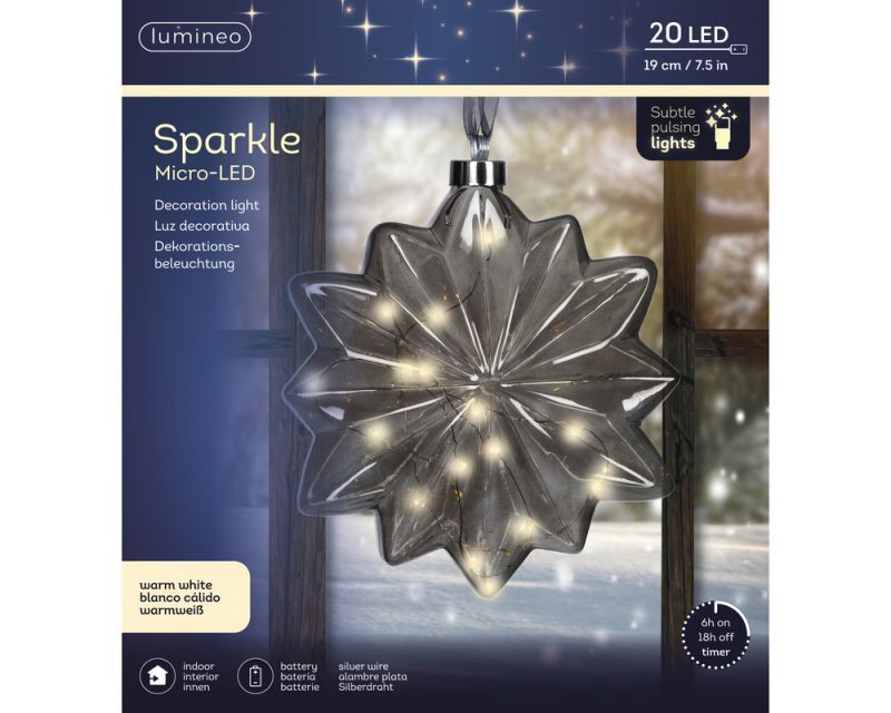 Lumineo LED Bloem - Hanglamp - 20 - Grijs - Warm wit