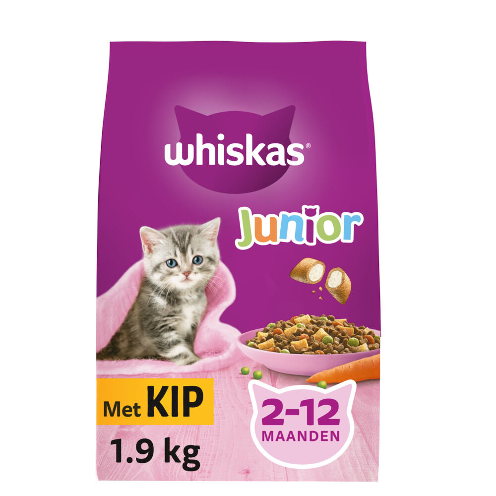 Whiskas Junior Droge Brokjes - Kattenvoer - 1900 - kip