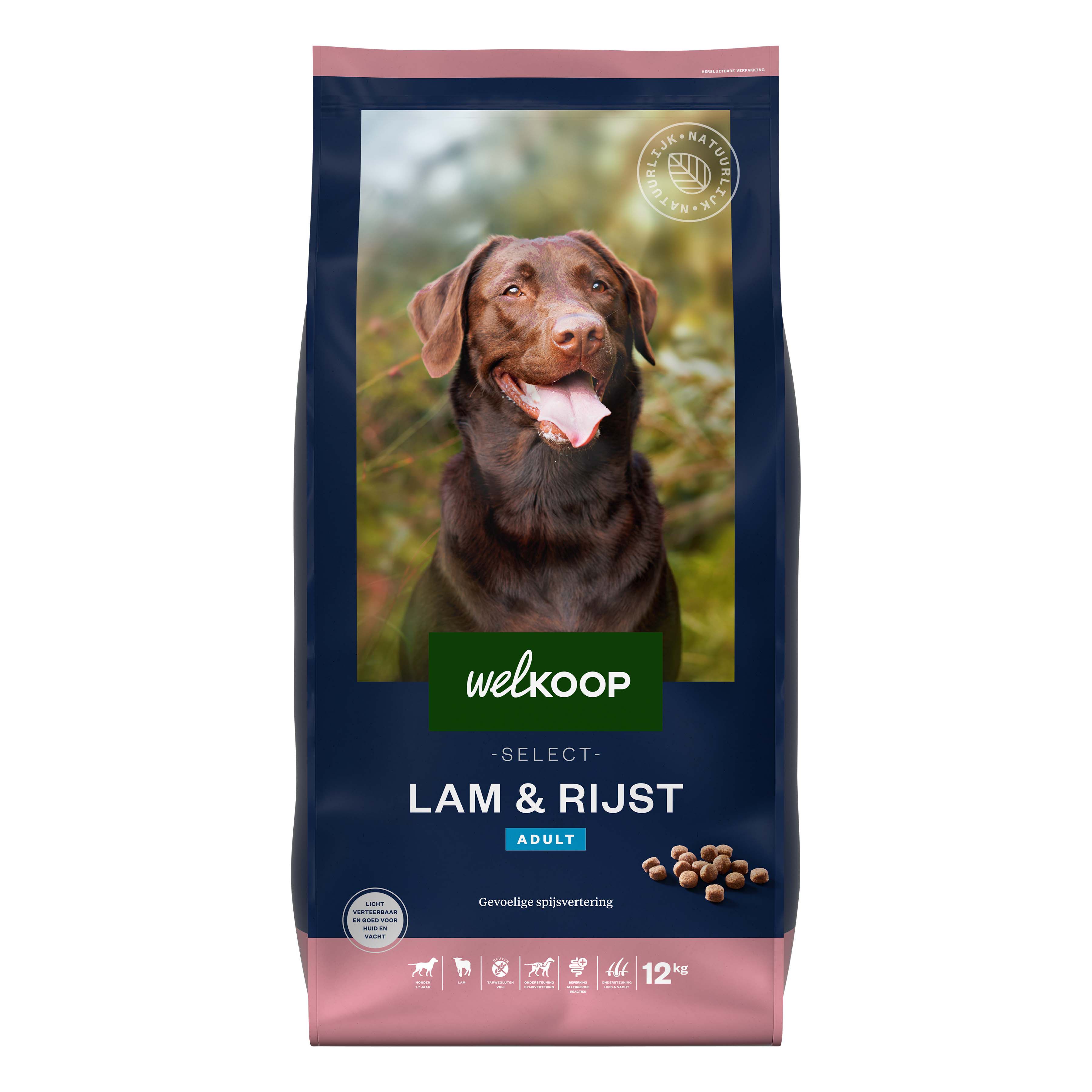 Welkoop Select Adult Krokante brokken - Hondenvoer - 12 - Lam & rijst Welkoop Select Adult Krokante brokken - Hondenvoer - 12 - Lam & rijst