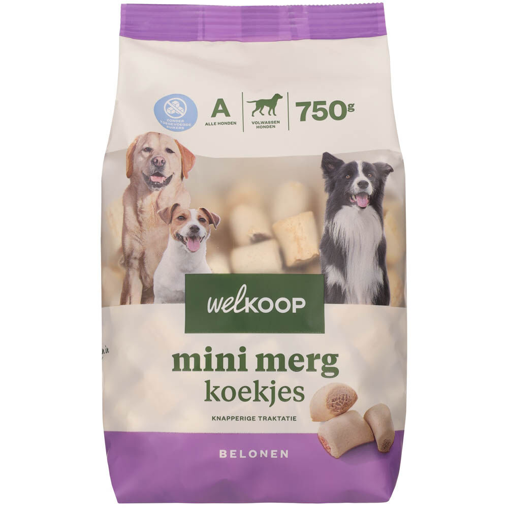 Welkoop Mini Merg - Hondenkoekjes - 23.50 cm - 750.00 - 13.00 cm - rund/kip - XS - 9.00 cm