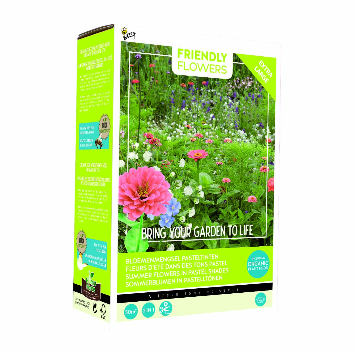 Buzzy Bloemmengsel pasteltinten 50m2 - Bloemzaden Buzzy Bloemmengsel pasteltinten 50m2 - Bloemzaden