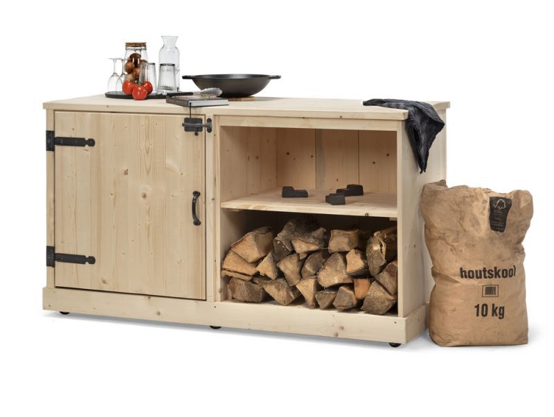 Volente Pepijn - Buitenkeuken - Bruin - 1x156x62 cm Volente Pepijn - Buitenkeuken - Bruin - 1x156x62 cm