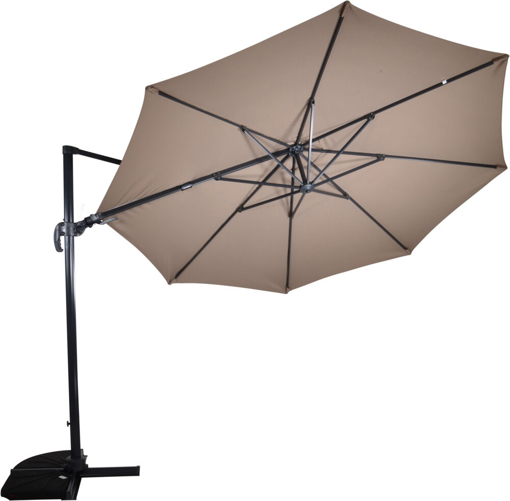Lesli Living VirgoFlex - Zweefparasol - Taupe - 1.00x1.00x1.00 cm - 350.00 cm Lesli Living VirgoFlex - Zweefparasol - Taupe - 1.00x1.00x1.00 cm - 350.00 cm
