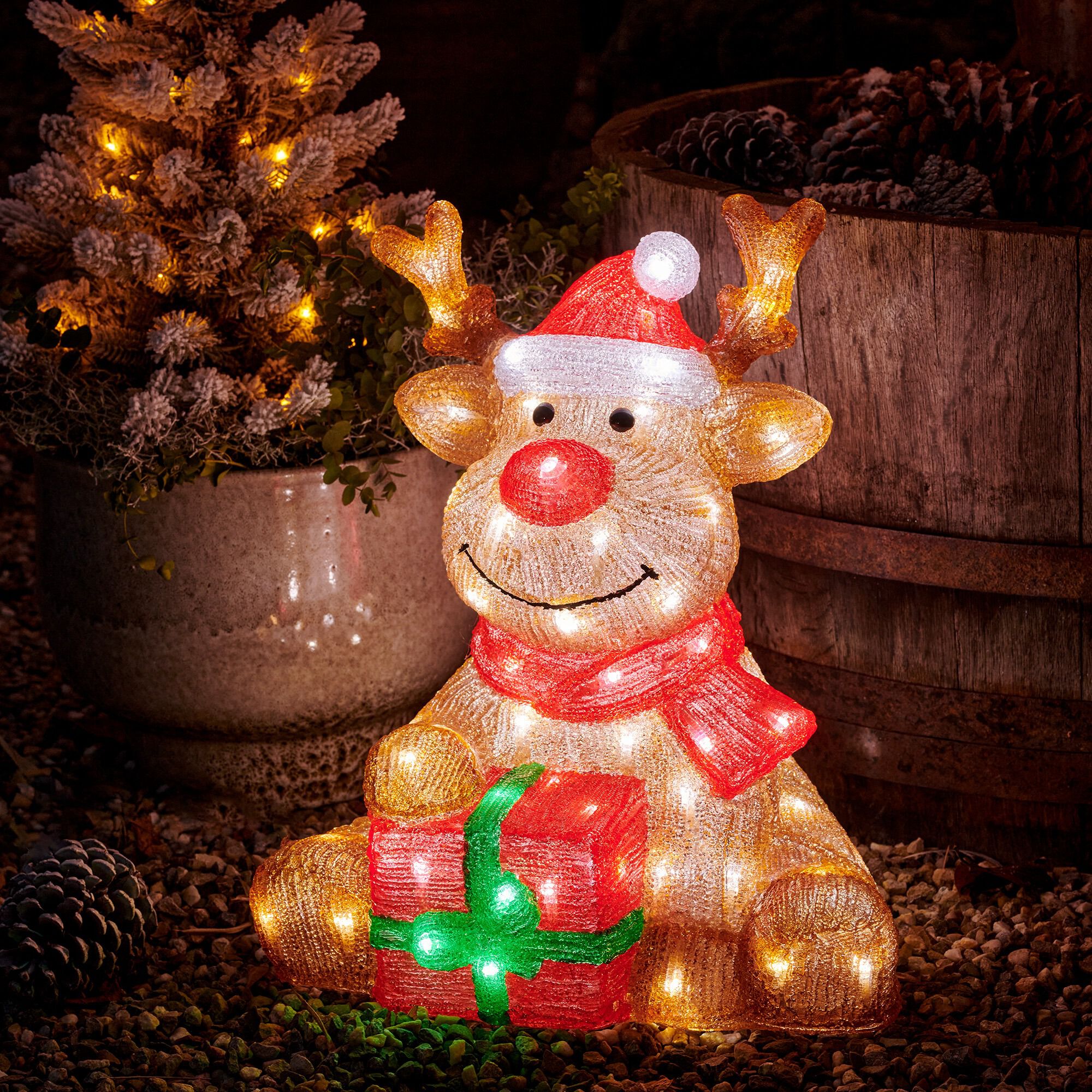Lumineo Rendier - LED figuur - Wit - 44.5x38.5x34 cm