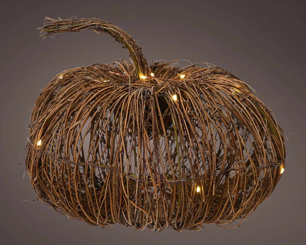 Lumineo LED Pompoen - Kerstverlichting - 15 - Bruin / warm wit