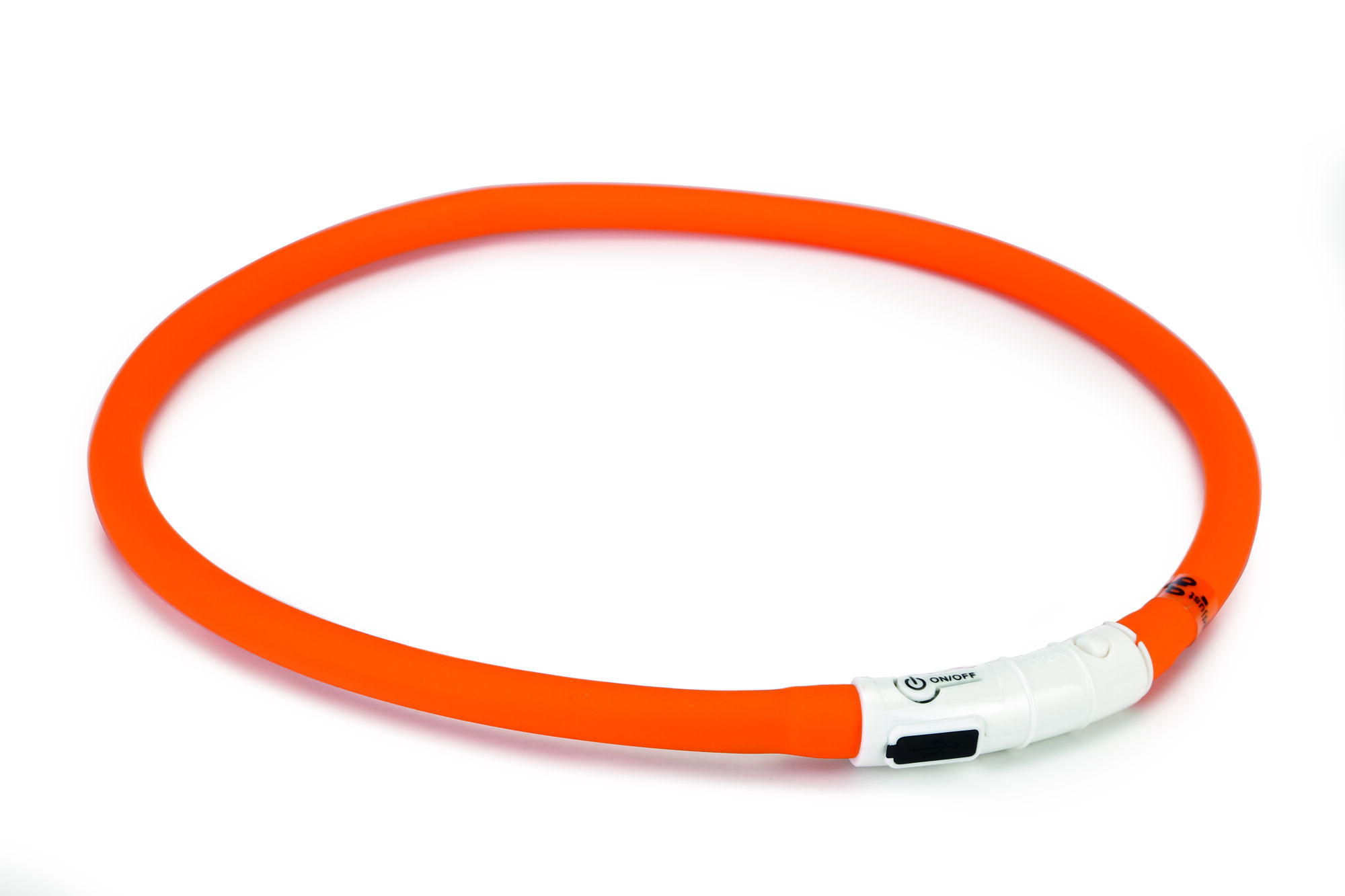 Beeztees Dogini USB - Lichtgevende Halsband  - Hond - 28.00 cm - oranje - 10 mm - 20.00 cm - 70.00 cm