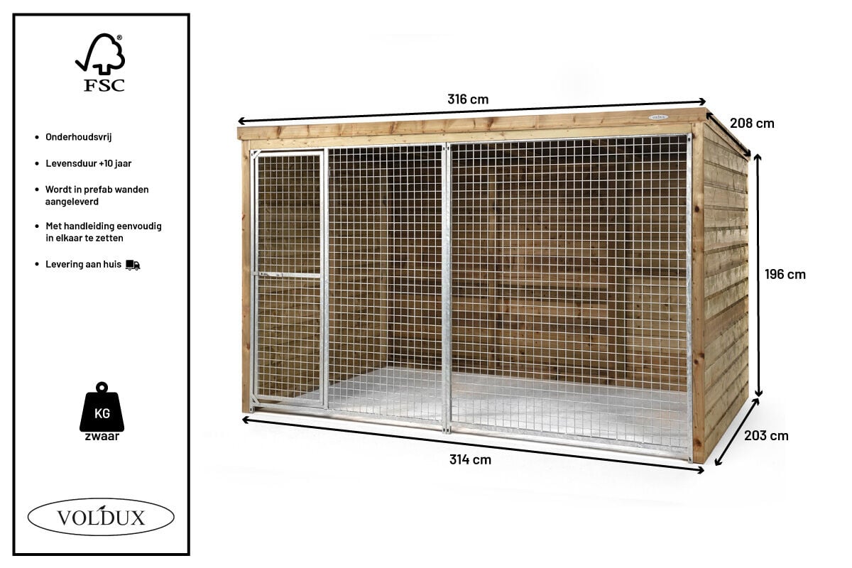 Voldux Lieke - Kattenren - 196x208x316 cm