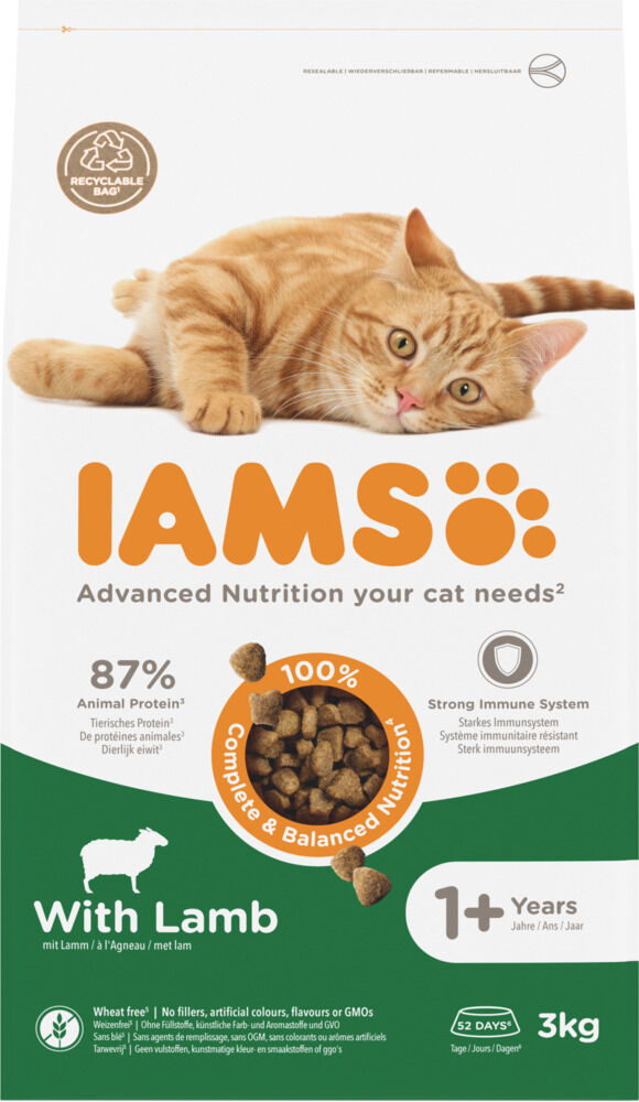 IAMS Adult - Kattenvoer - Kip - Lam - 3 kg