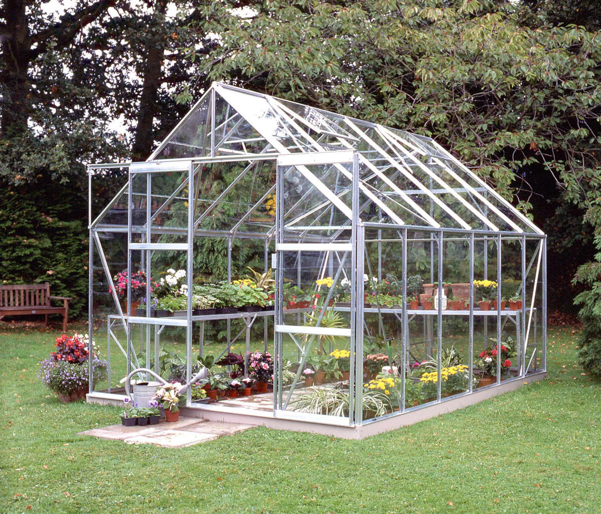 Halls Magnum 128 - Tuinkas - 258.00 cm - Zilver - Veiligheidsglas - 257.00 cm - 384.00 cm