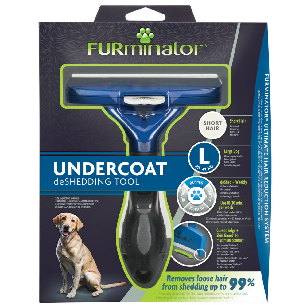 FURminator Hond Kort Haar - Borstel - 23.00 cm - Geel Zwart - 12.00 cm - L - 7.00 cm