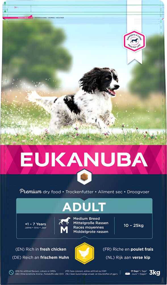 Eukanuba Adult Medium - Hondenvoer - Kip - 3 kg
