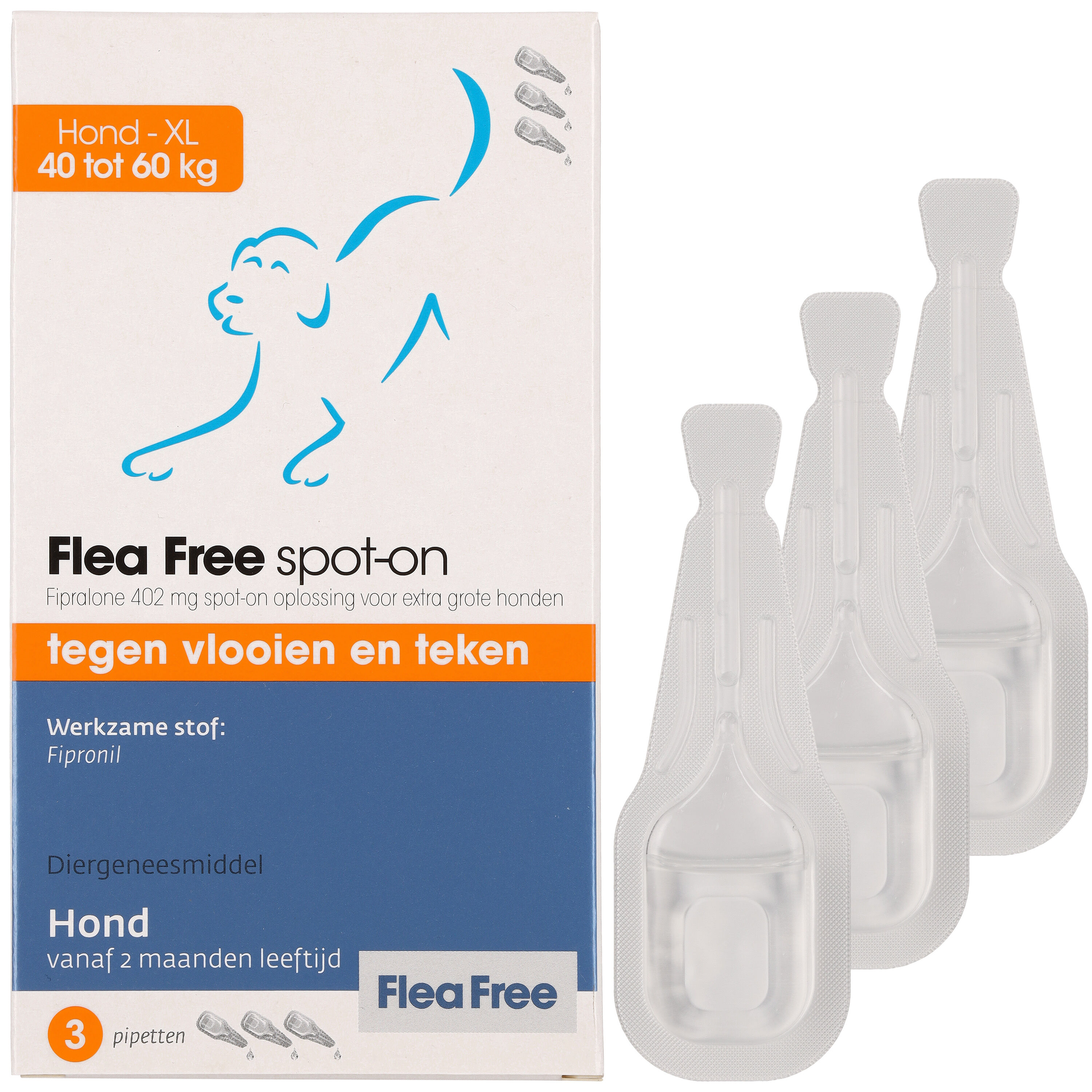 Flea Free Spot On - Pipetten - Anti Vlooien en teken Hond - XL - 14.60 cm - 8.10 cm - 2.00 cm