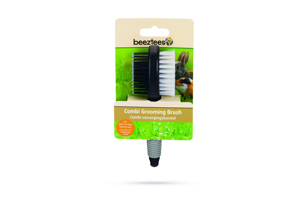 Beeztees Combi - Verzorgingsborstel - Zwart/grijs - 16.5x9x2.5 cm Beeztees Combi - Verzorgingsborstel - Zwart/grijs - 16.5x9x2.5 cm